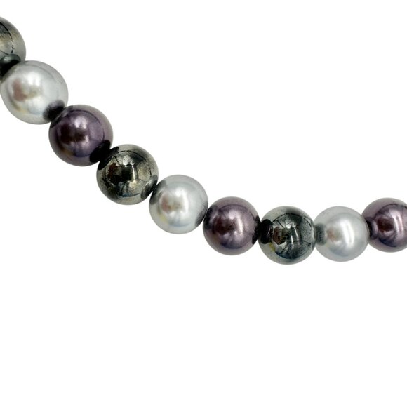 Premier Designs Multicolor Faux Pearl Necklace 14 inch Rhinestone Magnetic Clasp - Picture 4 of 8